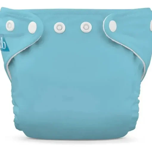 Charlie Banana - Fralda de pano lavável reutilizável, tamanho ajustável para recém-nascido, azul