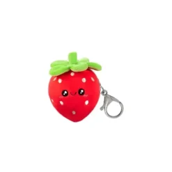 Chaveiro de pelúcia de micro morango amassado 3