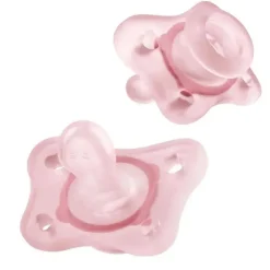 Chicco - 2 Pk Physioforma Silicone Mini Chupeta Ortodôntica Rosa, 0/2M