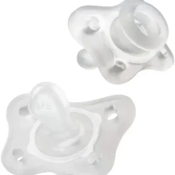 Chicco - 2 Pk Physioforma Silicone Mini Chupeta Ortodôntica Transparente, 0/2M