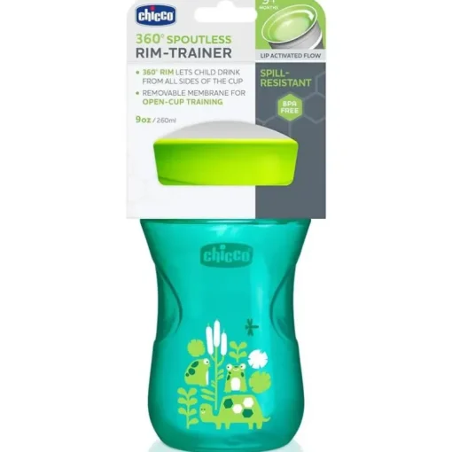 Chicco - 360° Spoutless Rim Trainer Sippy Cup 9M+ | Green
