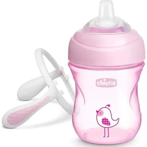 Chicco - Bico de Silicone Transição Sippy Cup 7 Oz Rosa 4M+