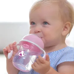 Chicco - Bico de Silicone Transição Sippy Cup 7 Oz Rosa 4M+