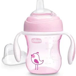 Chicco - Bico de Silicone Transição Sippy Cup 7 Oz Rosa 4M+