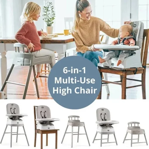 Chicco - Cadeira alta multiuso Stack Hi-Lo 6 em 1 areia