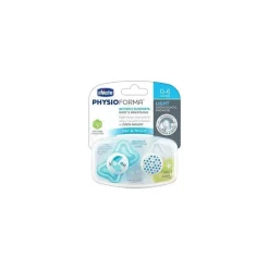 Chicco - Chupeta Ortodôntica 2 Pk Physioforma Light Day &amp; Night Teal, 0/6M