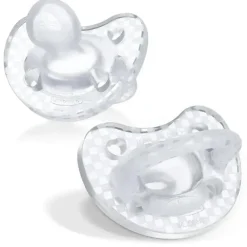 Chicco - Chupeta PhysioForma Luxe Silicone One Piece para Bebés dos 16 aos 24 meses 2 unidades Cristal Transparente