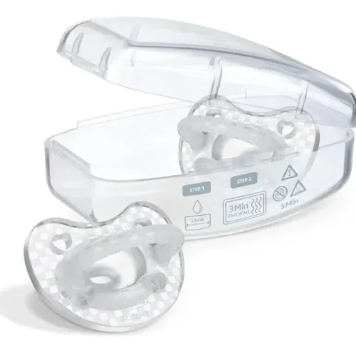 Chicco - Chupeta PhysioForma Luxe Silicone One Piece para Bebés dos 16 aos 24 meses 2 unidades Cristal Transparente