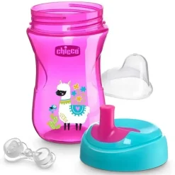 Chicco - Copo Treinador de Palha Natural Fit, Rosa/Roxo