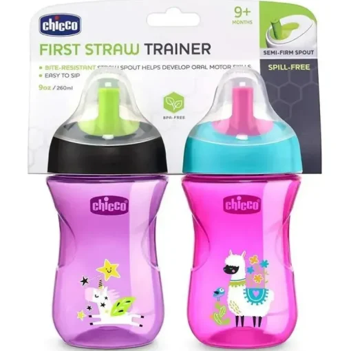 Chicco - Copo Treinador de Palha Natural Fit, Rosa/Roxo