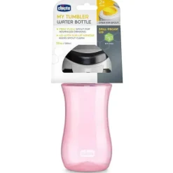 Chicco - Garrafa de água de borda aberta My Tumbler com bico de fluxo livre, rosa, 2+ anos, 12 onças