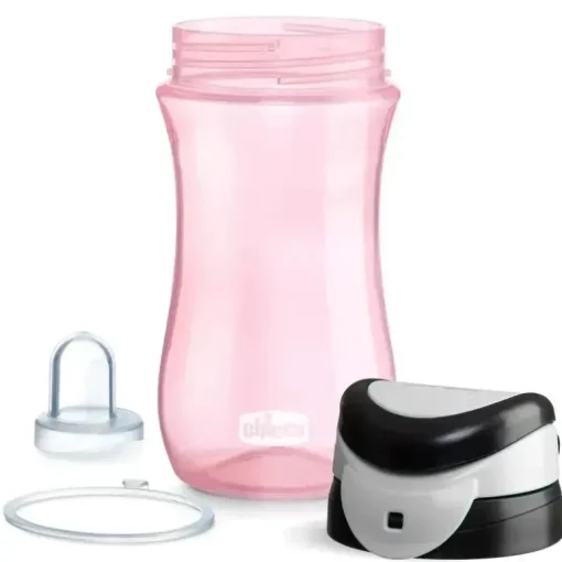 Chicco - Garrafa de água de borda aberta My Tumbler com bico de fluxo livre, rosa, 2+ anos, 12 onças