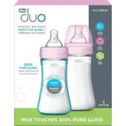 Chicco - mamadeira híbrida 2Pk Duo 9Oz, rosa