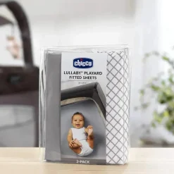 Chicco 2 pacotes de lençóis de ninar de ninar, cinza diamante