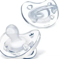 Chicco - PhysioForma Chupeta 100% Silicone Suave para Bebés dos 0 aos 6 meses Transparente