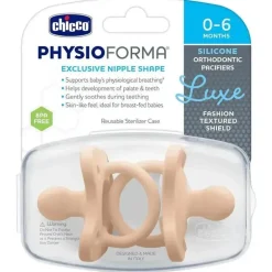 Chicco - PhysioForma Chupeta 100% Silicone Suave para Bebés dos 0 aos 6 meses Blush