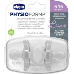 Chicco - Physioforma Luxe Pacifier 6-16M, Crystal Clear