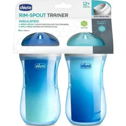 Chicco - 2Pk Isolado Rim Spout Trainer Sippy Cup 9 Oz. Ombré azul/petróleo