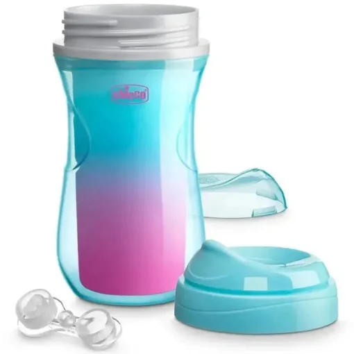 Chicco - 2Pk Isolado Rim Spout Trainer Sippy Cup 9 Oz. Rosa/Teal/Roxo Ombré