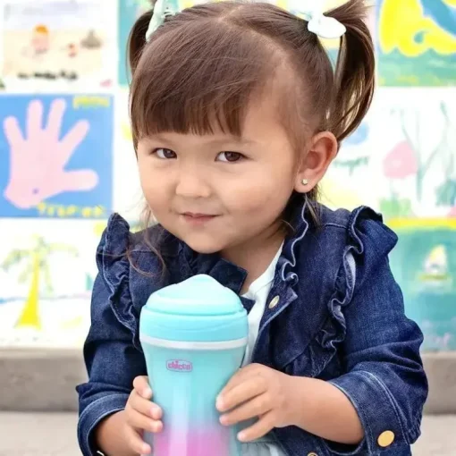 Chicco - 2Pk Isolado Rim Spout Trainer Sippy Cup 9 Oz. Rosa/Teal/Roxo Ombré
