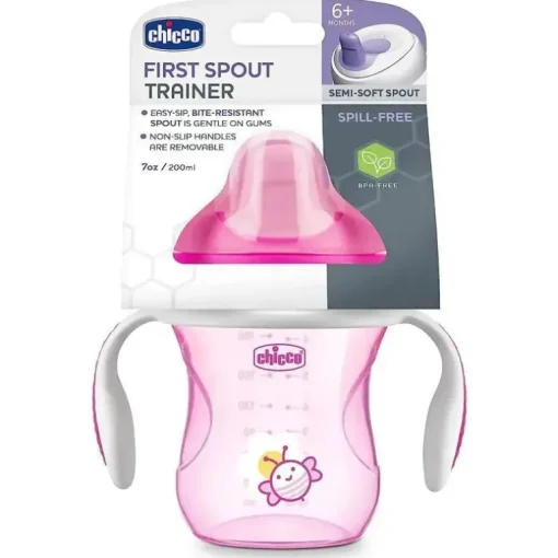 Chicco Feeding Bico Semi-Soft Trainer Sippy Cup 6M+ | Rosa