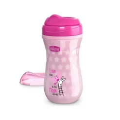 Chicco Glow In Dark Aro Isolado Copo Trainer 9 Oz, Rosa, 12M+ Rosa