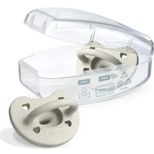 Chicco PhysioForma Luxe Chupeta de silicone para bebês de 0 a 6 meses cinza pérola