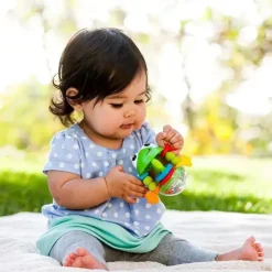 Chocalho de sapo de chinelos infantil, multicolorido