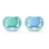 Chupeta Avent - 2Pk Ultra Air, 6/18M, Azul/Verde