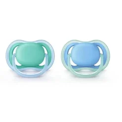 Chupeta Avent - 2Pk Ultra Air, 6/18M, Azul/Verde