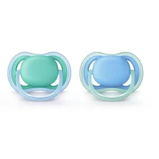 Chupeta Avent - 2Pk Ultra Air, 6/18M, Azul/Verde