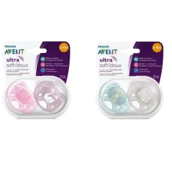 Chupeta Avent - 2Pk Ultra Suave 6/18M, Cores Mistas