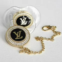 Chupeta Bling Swarovski Cristal Louis Vuitton Inspirada na Moda Glam