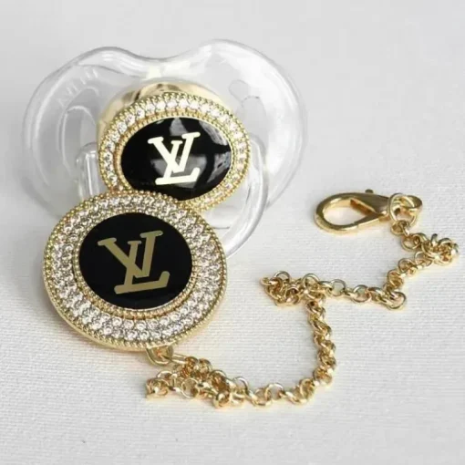 Chupeta Bling Swarovski Cristal Louis Vuitton Inspirada na Moda Glam
