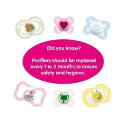 Chupeta de silicone MAM 3-pack 0-6M - rosa/transparente