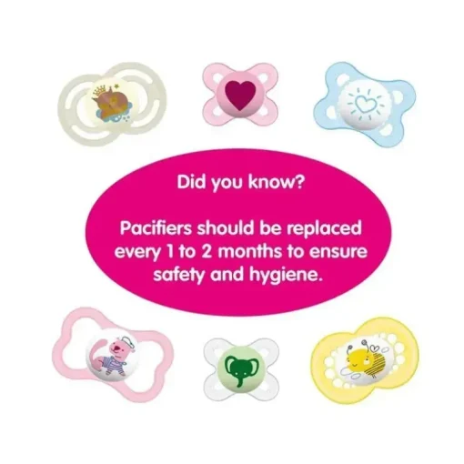 Chupeta de silicone MAM 3-pack 0-6M - rosa/transparente