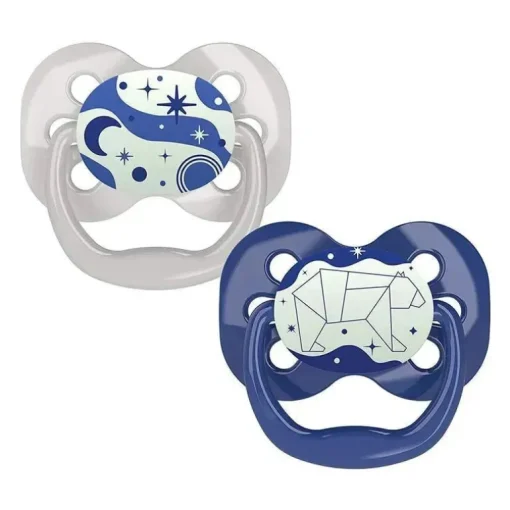Chupeta Dr. Brown's Advantage Brilho no Escuro, 2 Contagem AZUL, 0-6 meses
