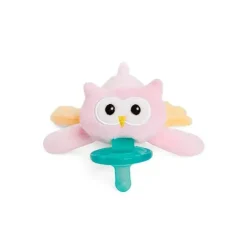 Chupeta infantil Wubbanub, coruja rosa