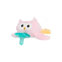 Chupeta infantil Wubbanub, coruja rosa