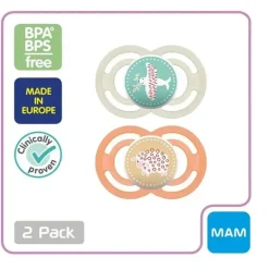 Chupeta MAM 2 Pack Perfect 6M+ - Rosa/Roxo