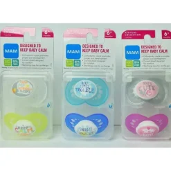 Chupeta Mam Attitude 6M+ 2Pk Rosa/Azul/Verde