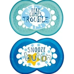 Chupeta Mam Attitude 6M+ 2Pk Rosa/Azul/Verde