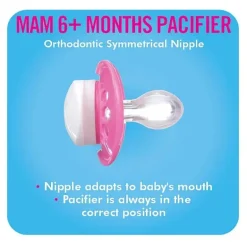 Chupeta Mam Night 6+ M, cores podem variar, pacote de 2