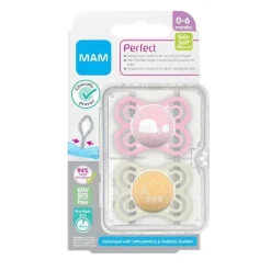Chupeta MAM 2-Pack 0-6M Perfect - Rosa/Roxo