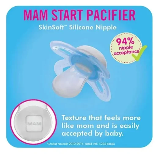 Chupeta Mam Start 0+M - Cores Podem Variar, Pacote de 2