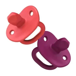 Chupeta ortodôntica Boon Jewl, estágio 2, 3 meses + chupeta de silicone, embalagem de 2, rosa