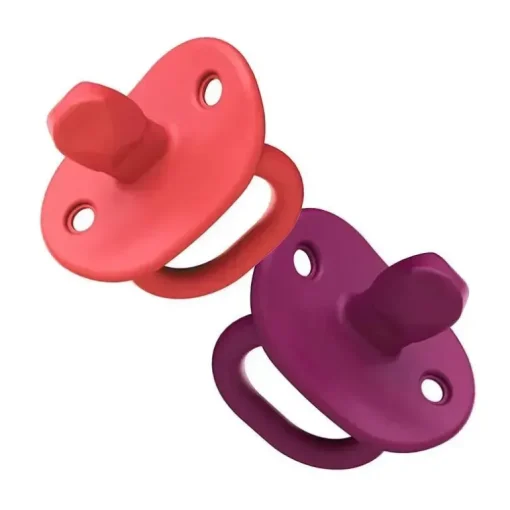 Chupeta ortodôntica Boon Jewl, estágio 2, 3 meses + chupeta de silicone, embalagem de 2, rosa