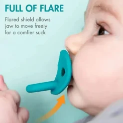 Chupeta ortodôntica Boon Jewl, chupeta de silicone, estágio 2, 3 meses +, pacote de 2, azul
