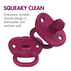 Chupeta ortodôntica Boon Jewl, estágio 2, 3 meses + chupeta de silicone, embalagem de 2, rosa