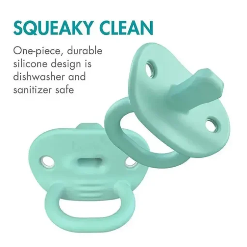 Chupeta ortodôntica Boon Jewl, chupeta de silicone, estágio 2, 3 meses +, pacote de 2, azul